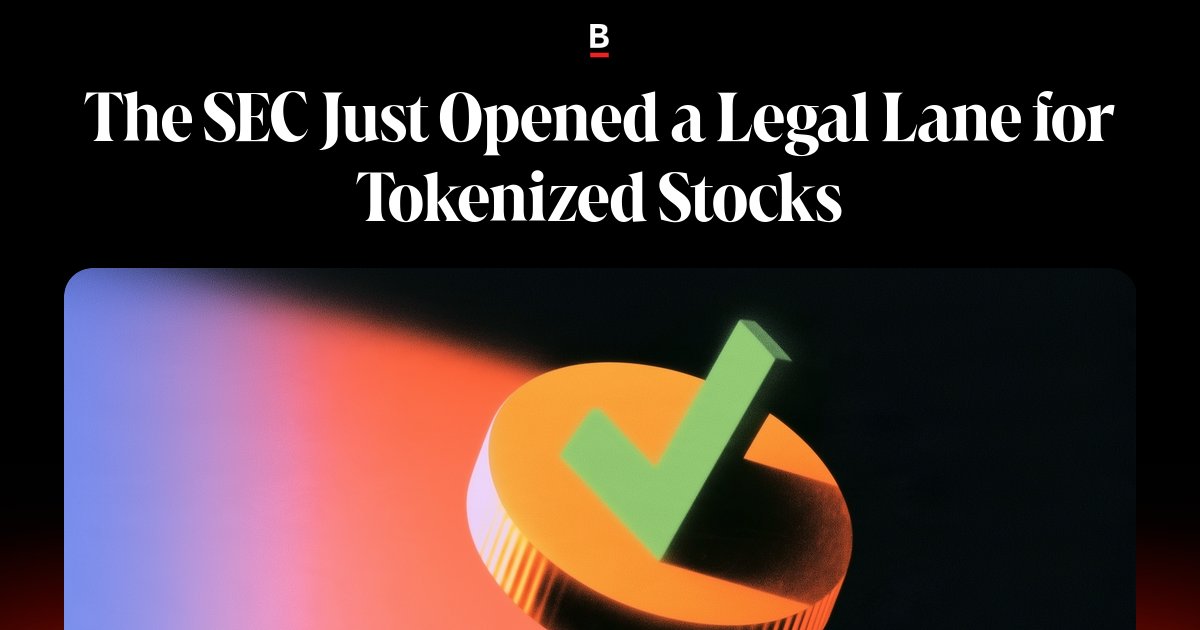 The SEC just opened a legal path for tokenized stocks